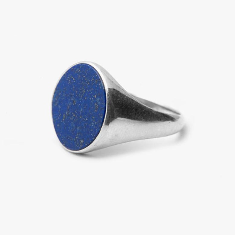 Classic Round Signet Ring Lapis Lazuli